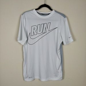 Nike logo athletic tee - white & gray short sleeve
